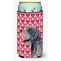 Irish Wolfhound Hearts Love  Valentines Day Portrait  Tall Boy Beverage Insulator Beverage Insulator Hugger