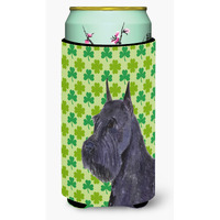 Schnauzer Giant St. Patricks Day Shamrock Portrait  Tall Boy Beverage Insulator Beverage Insulator Hugger