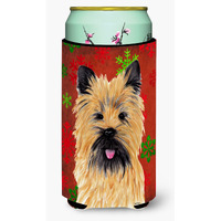 Cairn Terrier Snowflakes Holiday Christmas  Tall Boy Beverage Insulator Beverage Insulator Hugger