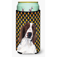 Welsh Springer Spaniel Candy Corn Halloween Portrait  Tall Boy Beverage Insulator Beverage Insulator Hugger