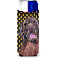 Labrador Chocolate Candy Corn Halloween Portrait Ultra Beverage Insulators for slim cans SC9157MUK