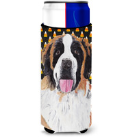 Saint Bernard Candy Corn Halloween Portrait Ultra Beverage Insulators for slim cans SC9165MUK