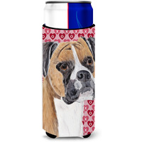 Boxer Hearts Love and Valentine's Day Portrait Ultra Beverage Insulators for slim cans SC9249MUK