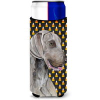 Weimaraner Candy Corn Halloween Portrait Ultra Beverage Insulators for slim cans SC9170MUK