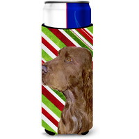 Field Spaniel Candy Cane Holiday Christmas Ultra Beverage Insulators for slim cans SS4594MUK