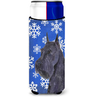 Schnauzer Winter Snowflakes Holiday Ultra Beverage Insulators for slim cans SS4661MUK