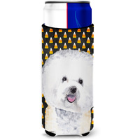 Bichon Frise Candy Corn Halloween Portrait Ultra Beverage Insulators for slim cans SC9173MUK