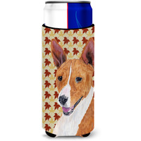 Basenji Fall Leaves Portrait Ultra Beverage Insulators for slim cans SC9227MUK