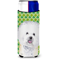 Bichon Frise St. Patrick's Day Shamrock Portrait Ultra Beverage Insulators for slim cans SC9282MUK