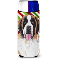Saint Bernard Candy Cane Holiday Christmas Ultra Beverage Insulators for slim cans SC9342MUK
