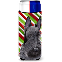 Scottish Terrier Candy Cane Holiday Christmas Ultra Beverage Insulators for slim cans SC9346MUK