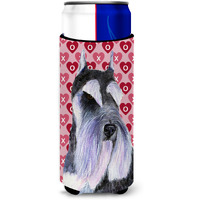 Schnauzer Hearts Love and Valentine's Day Portrait Ultra Beverage Insulators for slim cans SS4477MUK