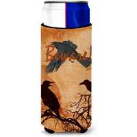 Beware of the Black Crows Halloween Ultra Beverage Insulators for slim cans SB3009MUK