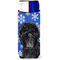 Affenpinscher Winter Snowflakes Holiday Ultra Beverage Insulators for slim cans SS4649MUK