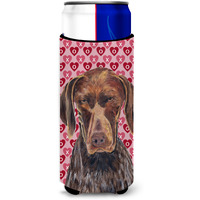 German Shorthaired Pointer Hearts Love and Valentine's Day Ultra Beverage Insulators for slim cans SC9244MUK