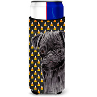 Pug Candy Corn Halloween Portrait Ultra Beverage Insulators for slim cans SC9176MUK