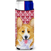 Corgi Hearts Love and Valentine's Day Portrait Ultra Beverage Insulators for slim cans SS4486MUK