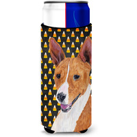 Basenji Candy Corn Halloween Portrait Ultra Beverage Insulators for slim cans SC9185MUK
