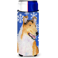 Collie Smooth Winter Snowflakes Holiday Ultra Beverage Insulators for slim cans SS4608MUK