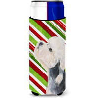 Dandie Dinmont Terrier Candy Cane Holiday Christmas Ultra Beverage Insulators for slim cans SS4572MUK