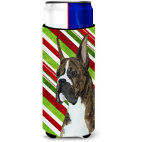 Boxer Candy Cane Holiday Christmas Ultra Beverage Insulators for slim cans SS4577MUK