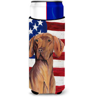 USA American Flag with Vizsla Ultra Beverage Insulators for slim cans SC9022MUK