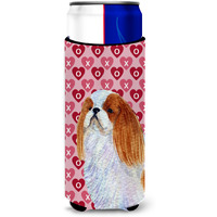 English Toy Spaniel Hearts Love and Valentine's Day Portrait Ultra Beverage Insulators for slim cans SS4507MUK