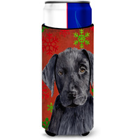 Labrador Red and Green Snowflakes Holiday Christmas Ultra Beverage Insulators for slim cans SC9404MUK