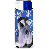 Schnauzer Winter Snowflakes Holiday Ultra Beverage Insulators for slim cans SS4615MUK