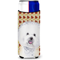 Bichon Frise Fall Leaves Portrait Ultra Beverage Insulators for slim cans SC9201MUK