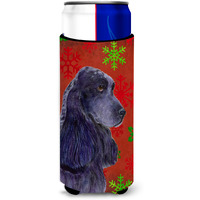 Cocker Spaniel Red Green Snowflakes Christmas Ultra Beverage Insulators for slim cans SS4678MUK