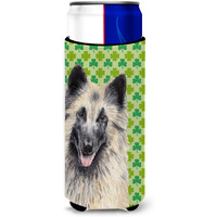 Belgian Tervuren St. Patrick's Day Shamrock Portrait Ultra Beverage Insulators for slim cans SC9312MUK