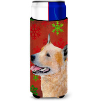 Australian Cattle Dog Red Green Snowflakes Christmas Ultra Beverage Insulators for slim cans LH9317MUK