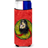 Tibetan Mastiff Cristmas Wreath Ultra Beverage Insulators for slim cans SS4199MUK