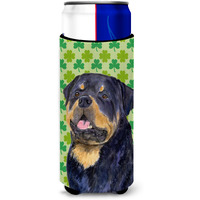 Rottweiler St. Patrick's Day Shamrock Portrait Ultra Beverage Insulators for slim cans SS4455MUK