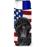 USA American Flag with Affenpinscher Ultra Beverage Insulators for slim cans SS4038MUK