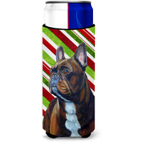 French Bulldog Candy Cane Holiday Christmas Ultra Beverage Insulators for slim cans LH9250MUK