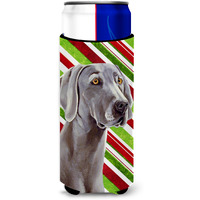 Weimaraner Candy Cane Holiday Christmas Ultra Beverage Insulators for slim cans LH9251MUK