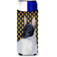 Rat Terrier Candy Corn Halloween Portrait Ultra Beverage Insulators for slim cans SS4273MUK