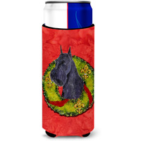 Schnauzer Cristmas Wreath Ultra Beverage Insulators for slim cans SS4210MUK