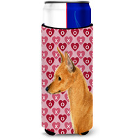 Min Pin Hearts Love and Valentine's Day Portrait Ultra Beverage Insulators for slim cans SS4466MUK