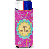 Happy Birthday The Big Day Pink Ultra Beverage Insulators for slim cans SB3002MUK