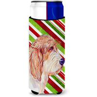 Petit Basset Griffon Vendeen Candy Cane Holiday Christmas Ultra Beverage Insulators for slim cans LH9262MUK