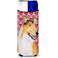 Collie Smooth Hearts Love and Valentine's Day Portrait Ultra Beverage Insulators for slim cans SS4470MUK