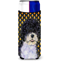 Portuguese Water Dog Candy Corn Halloween Portrait Ultra Beverage Insulators for slim cans SS4284MUK