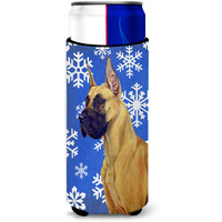 Great Dane Winter Snowflakes Holiday Ultra Beverage Insulators for slim cans LH9265MUK