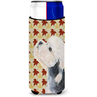 Dandie Dinmont Terrier Fall Leaves Portrait Ultra Beverage Insulators for slim cans SS4353MUK