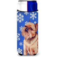 Brussels Griffon Winter Snowflakes Holiday Ultra Beverage Insulators for slim cans LH9269MUK