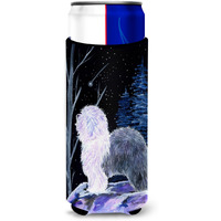 Starry Night Old English Sheepdog Ultra Beverage Insulators for slim cans SS8401MUK
