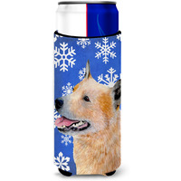 Australian Cattle Dog Winter Snowflakes Holiday Ultra Beverage Insulators for slim cans LH9272MUK